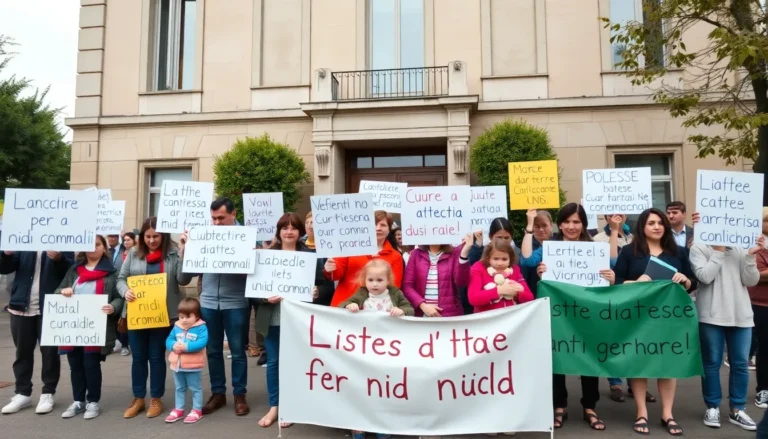 Genitori lavoratori protestano contro le liste d'attesa per i nidi comunali