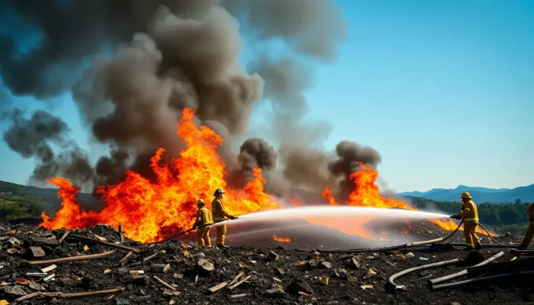 Tavullia, incendio nella discarica di Ca’ Asprete: fiamme su 400 metri quadrati